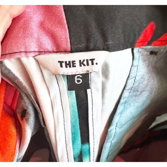 The Kit Womens Wide Leg Leigh Trouser Pants Size 6 Pleated Front Baggy Abstract - Picture 7 of 12